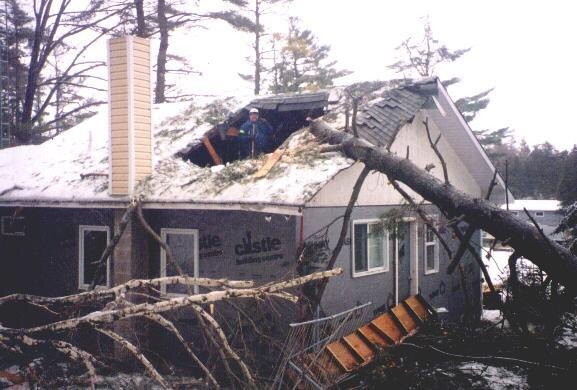 Ice Story Brown's Marina Breaked roof in a storm