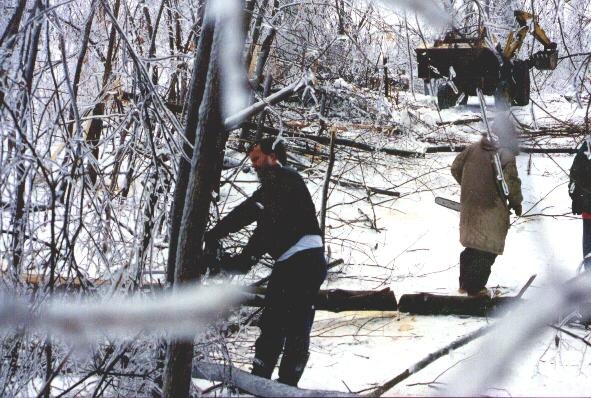 Ice Story Brown's Marina fixings after a stormy road